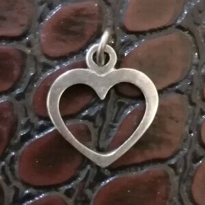 Vintage Sterling Silver Open Heart Charm/Pendant